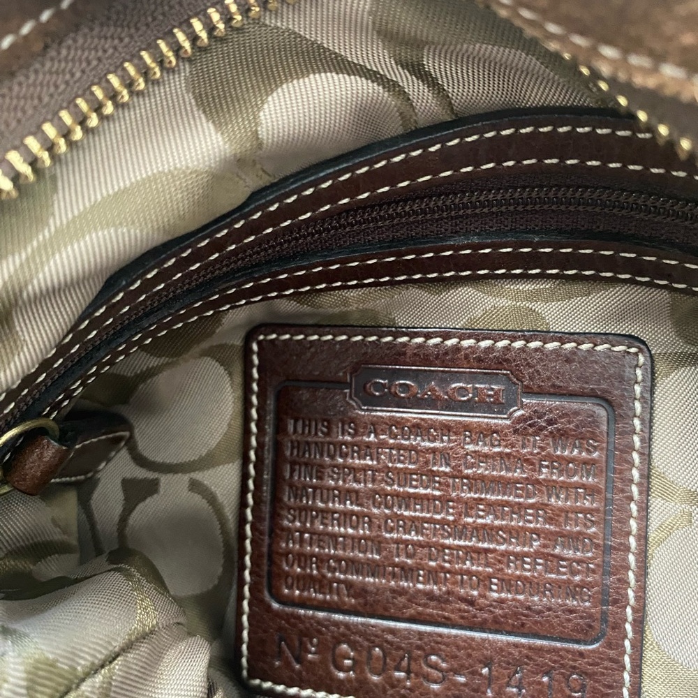 Coach Vintage Brown Suede Bucket Shoulder Bag - Picture 9 of 13